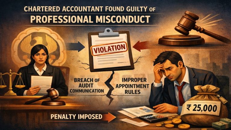 CA Penalised for Accepting Audit Assignment Without Mandatory Communication with Existing Auditor