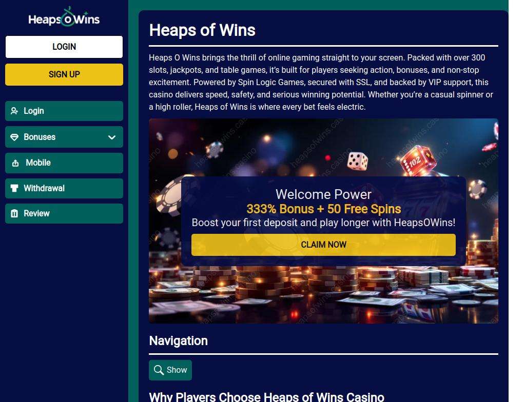 Heaps Of Wins Casino Mobile App And Browser Play For Australia: Performance And Features