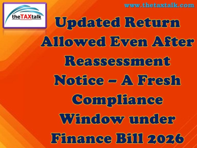 Updated Return Allowed Even After Reassessment Notice – A