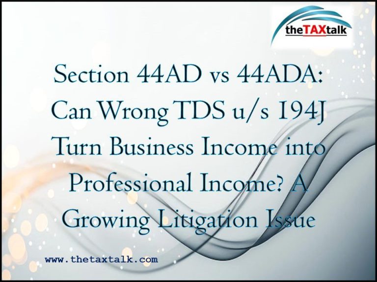 Can Wrong TDS u/s 194J Tur