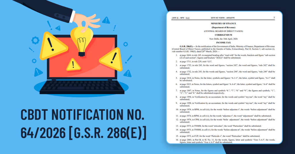 IT Notification No. 64/2026 Rectifies 76 Errors in the Income Tax Rules ...