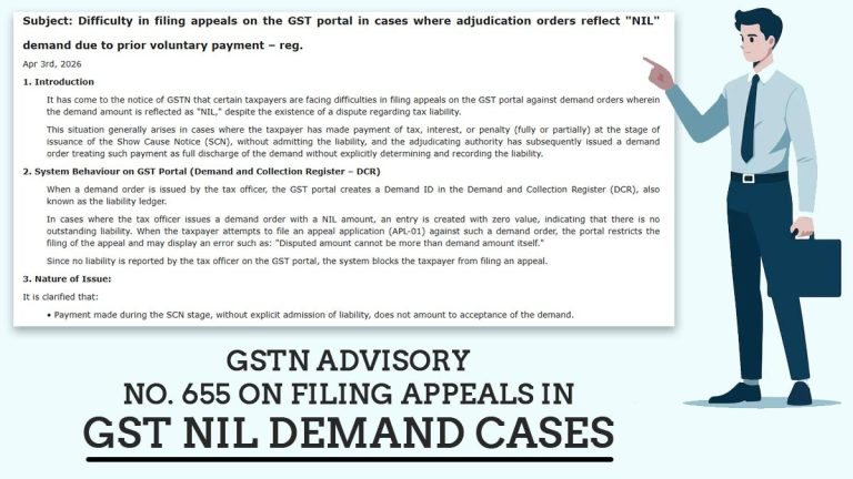 GST NIL Demand Appeal Filing Issue