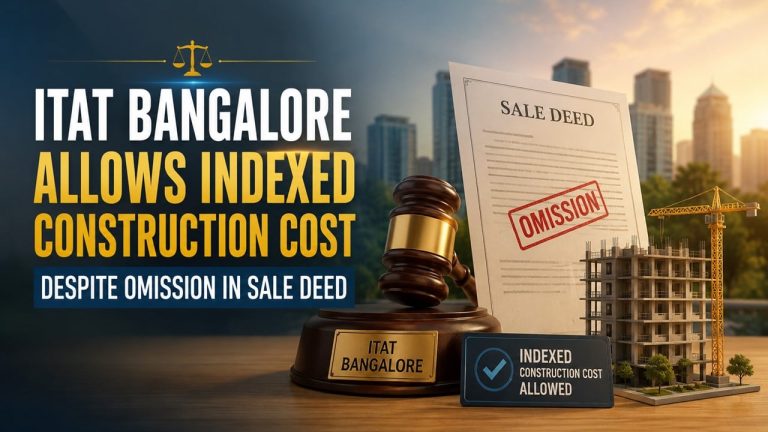 ITAT Bangalore Allows Indexed Construction Cost Despite Omission in Sale Deed