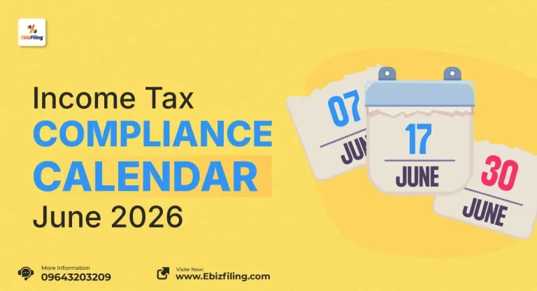 Income Tax Compliance Calendar June 2026 with important filing due dates