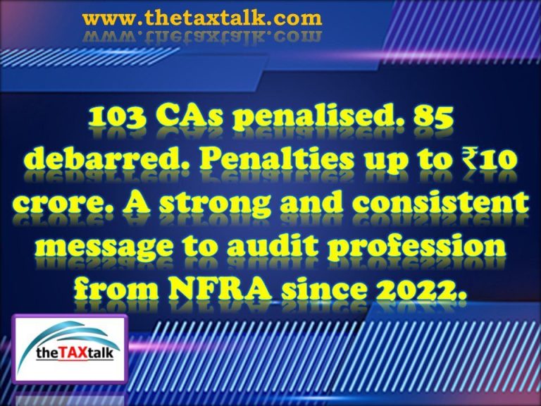 103 CAs penalised. 85 debarred. Penalties up to ₹10 crore. A