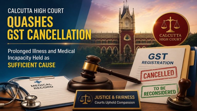 Calcutta High Court Opens Door for GST Registration Revival After Medical Recovery