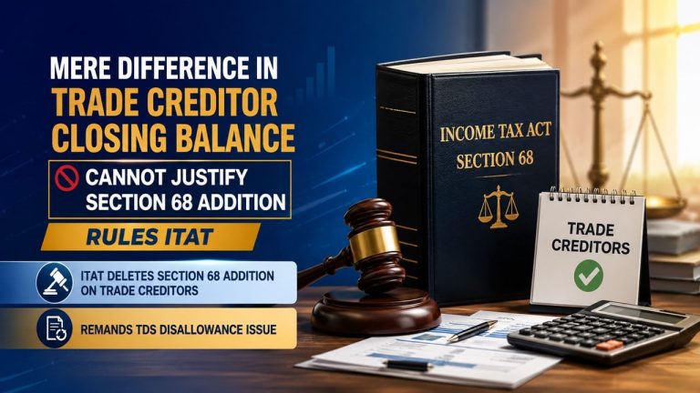 Mere Difference in Trade Creditor Closing Balance Cannot Justify Section 68 Addition When Purchases Are Accepted, Rules ITAT