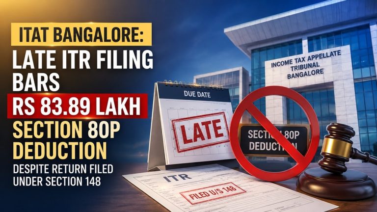 Late ITR Filing Bars Rs 83.89 Lakh Section 80P Deduction Despite Return Filed Under Section 148