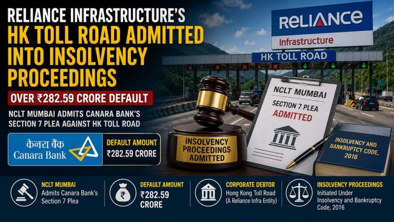 Reliance Infrastructure's HK Toll Road Admitted into Insolvency Proceedings over Rs 282.59 Crore Default