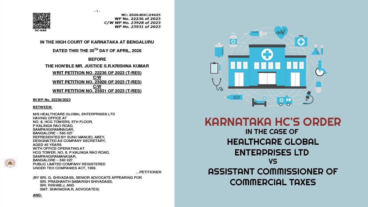 Healthcare Services Provided Through Partner Hospital Exempt from GST Levy