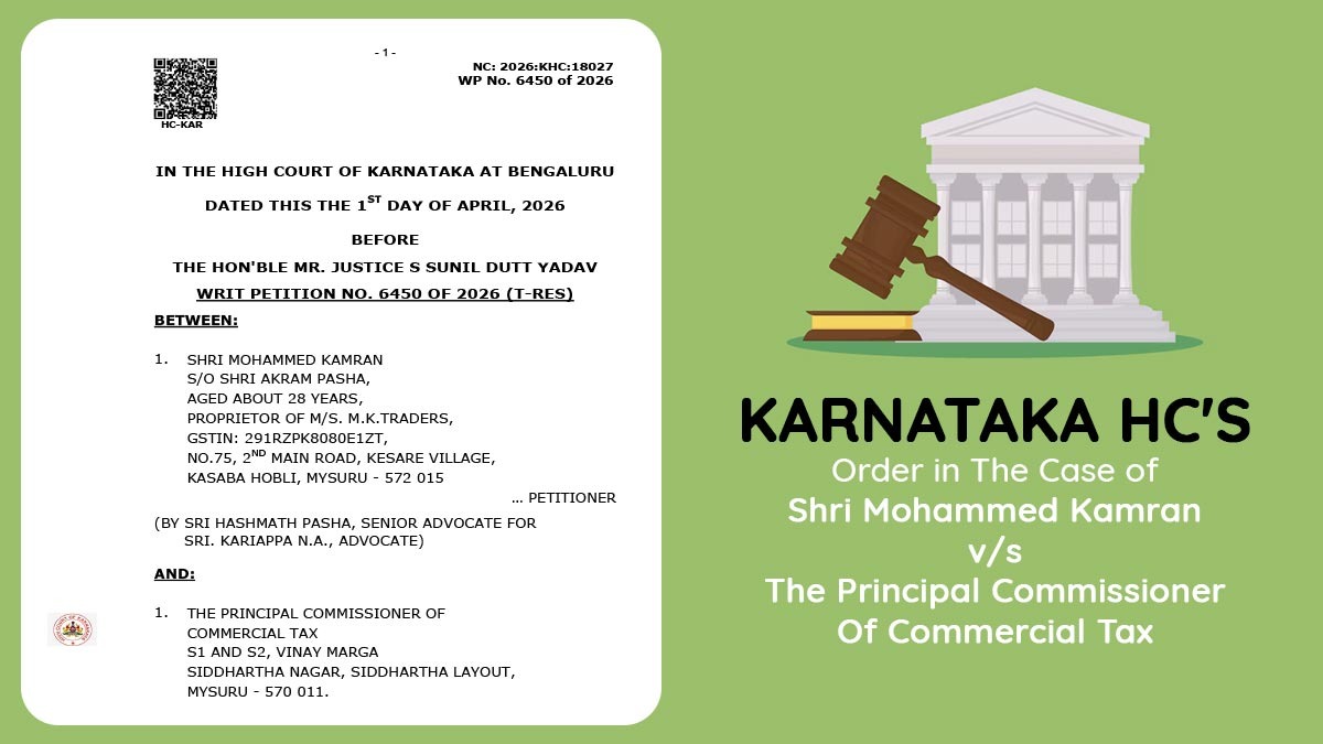 Karnataka HC Sets Aside GST Registration Cancellation Due to Taxpayer's Judicial Custody