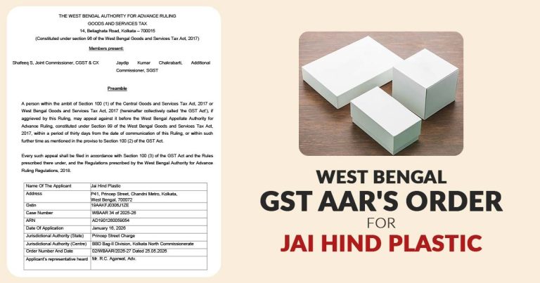 PP Packing Boxes Fall Under HSN 39231090, Attract 18% GST